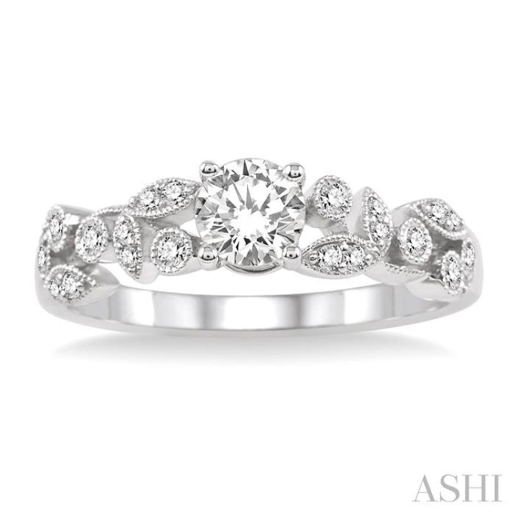 1/6 Ctw Diamond Semi-Mount Engagement Ring in 14K White Gold