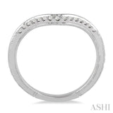 1/10 Ctw Round Cut Diamond Wedding Band in 14K White Gold