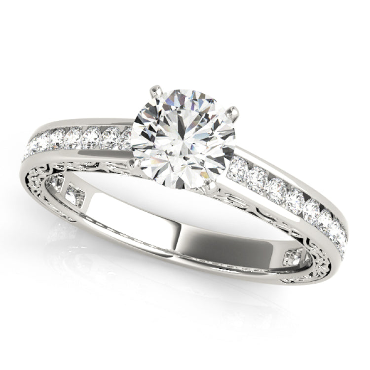 14kt gold Single Row Engagement Ring Channel Set