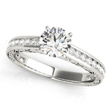 14kt gold Single Row Engagement Ring Channel Set