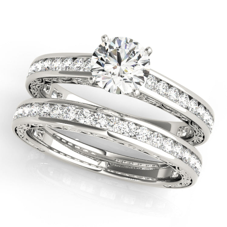 14kt gold Single Row Engagement Ring Channel Set