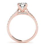 14kt gold Single Row Engagement Ring Prong Set