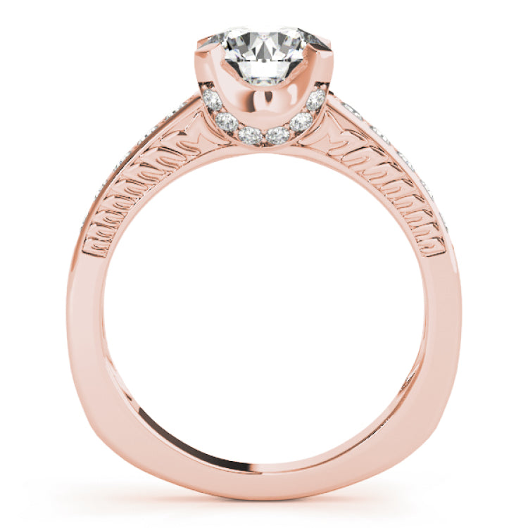 14kt gold Single Row Engagement Ring Channel Set