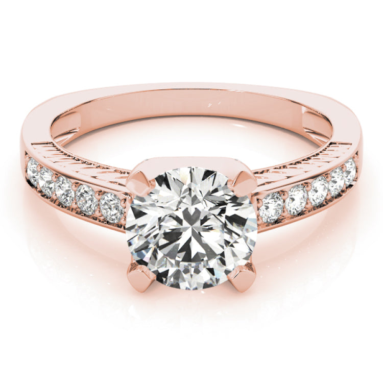 14kt gold Single Row Engagement Ring Channel Set