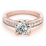 14kt gold Single Row Engagement Ring Channel Set