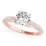 14kt gold Single Row Engagement Ring Prong Set
