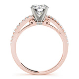 14kt gold Single Row Engagement Ring Prong Set