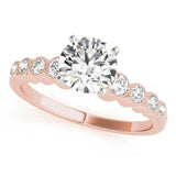 14kt gold Single Row Engagement Ring Bezel Set