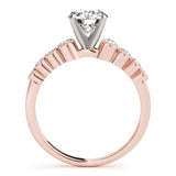 14kt gold Single Row Engagement Ring Bezel Set