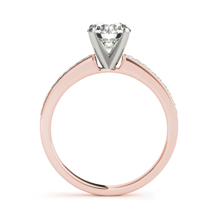 14kt gold Single Row Engagement Ring Channel Set