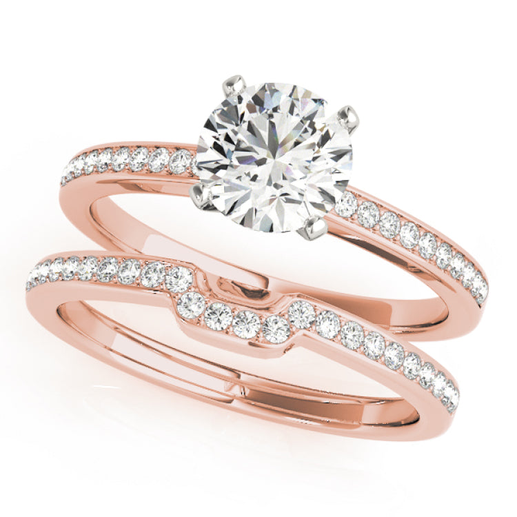 14kt gold Single Row Engagement Ring Channel Set
