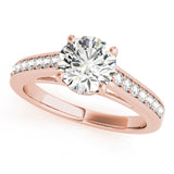 14kt gold Single Row Engagement Ring Prong Set