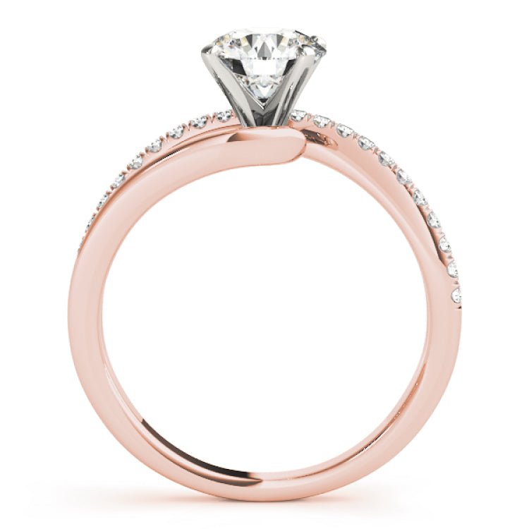 14kt gold Single Row Engagement Ring Prong Set