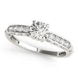 Silver Single Row Engagement Ring Channel Set