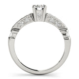 Silver Single Row Engagement Ring Channel Set