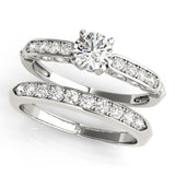 Silver Single Row Engagement Ring Channel Set