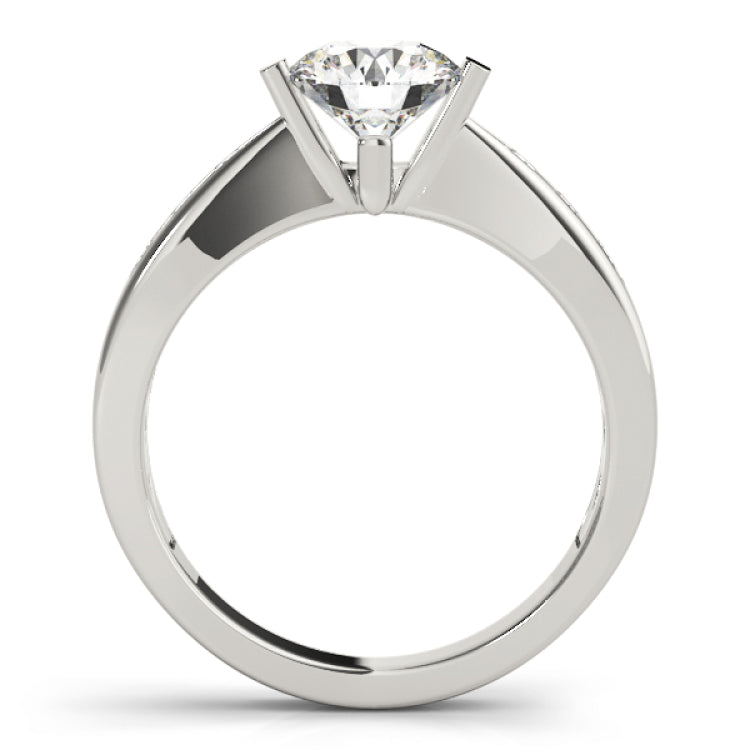 Silver Single Row Engagement Ring Channel Set