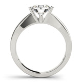 Silver Single Row Engagement Ring Channel Set