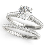 Silver Single Row Engagement Ring Prong Set