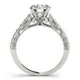 Silver Single Row Engagement Ring Prong Set