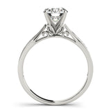 Silver Single Row Engagement Ring Prong Set