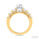 1 ctw Round Shape Round Cut Diamond Semi Mount Engagement Ring in 14K Yellow and White Gold