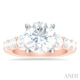 1 1/5 ctw Round Shape Round Cut Diamond Semi Mount Engagement Ring in 14K Rose and White Gold
