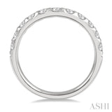 3/4 ctw Arched Center Round Cut Diamond Wedding Band in 14K White Gold