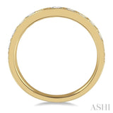 3/4 ctw Curved Center Milgrain Border Round Cut Diamond Wedding Band in 14K Yellow Gold
