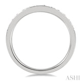 1/3 ctw Curved Center Milgrain Border Round Cut Diamond Wedding Band in 14K White Gold