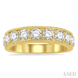 2 ctw Round Cut Diamond Wedding Band in 14K Yellow Gold