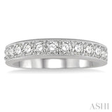 3/4 ctw Round Cut Diamond Wedding Band in 14K White Gold