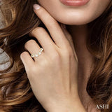 7/8 Ctw Curved Chevron Mixed Shape Diamond Cut Fashion Ring in 14K Yellow Gold