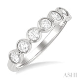 3/4 Ctw Round Bezel Set Round Cut Diamond Band in 14K White Gold