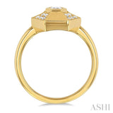 1/4 ctw Hexagon Shape Round Cut Diamond Fashion Ring in 14K Yellow Gold