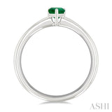 6x4 MM Pear Shape Emerald Precious Solitaire Ring in 14K White Gold