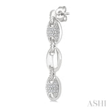 1/10 Ctw Mariner Link Single Cut Diamond Fashion Earrings in Sterling Silver