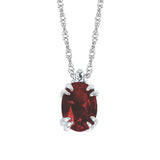 10KT .02CT (1)DIA/7X5 OV GARNET PEND