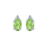 10KT.04CT(2)DIA 6X4OV PERIDOT EARS