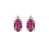 10KT.04CT(2)DIA 6X4OV CREATED RUBY EARS
