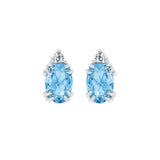 10KT.04CT(2)DIA 6X4OV BL TOPAZ EARS