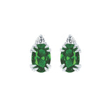 10KT.04CT(2)DIA 6X4OV CREATED EMERALD EARS
