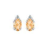 10KT.04CT(2)DIA 6X4OV CITRINE EARS