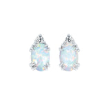 10KT.04CT(2)DIA 6X4OV CREATED OPAL EARS