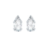 10KT.04CT(2)DIA 6X4OV CREATED WHITE SAPP EARS