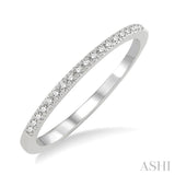 1/10 Ctw Round Cut Diamond Wedding Band in 14K White Gold