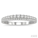 3/8 Ctw Double Row Round Cut Diamond Band in 14K White Gold