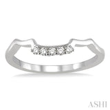 1/10 Ctw Round Cut Diamond Wedding Band in 14K White Gold