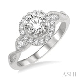 1/3 Ctw Diamond Semi-mount Engagement Ring in 14K White Gold
