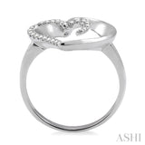 1/10 ctw Round Cut Diamond Heart Shape Ring in Sterling Silver